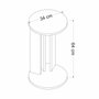 Hanah Home Ema Mesa Auxiliar Nogal, Antracita 34x64x34 cm